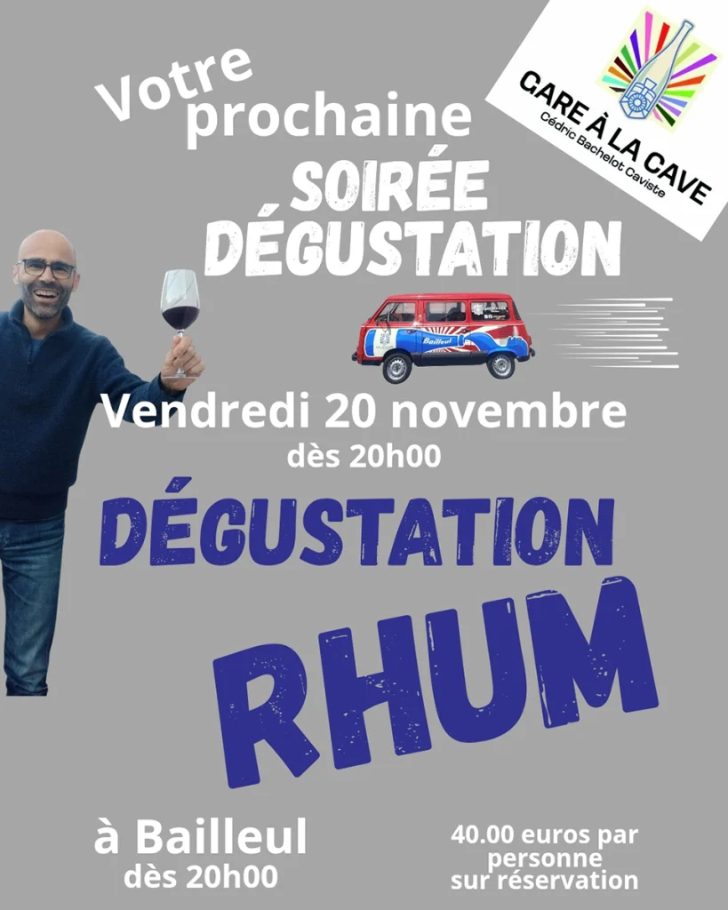 Animation Dégustation de Rhum à Gare à la Cave le 20 novembre
