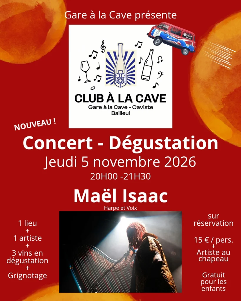 Animation Concert Maël Isaac à Gare à la Cave le 5 novembre